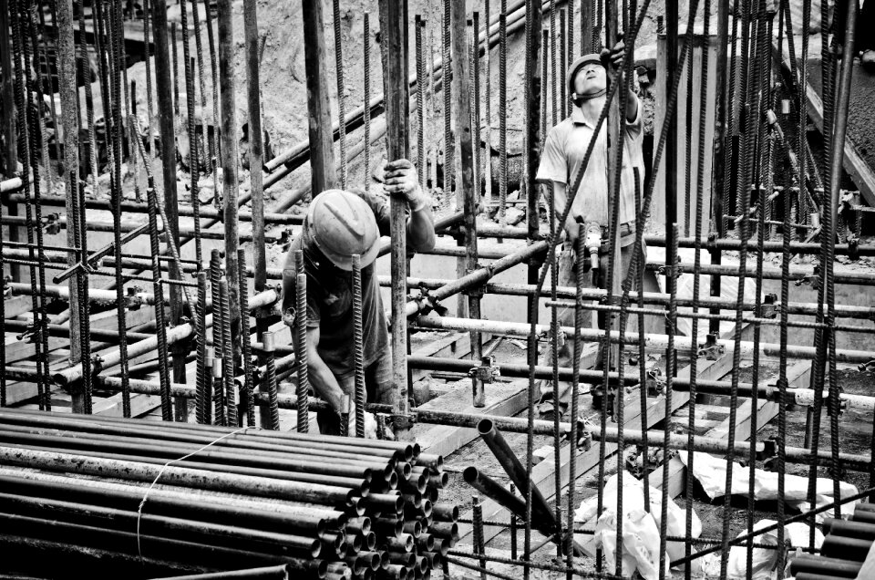 Worker subway construction site construction