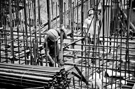 Worker subway construction site construction photo