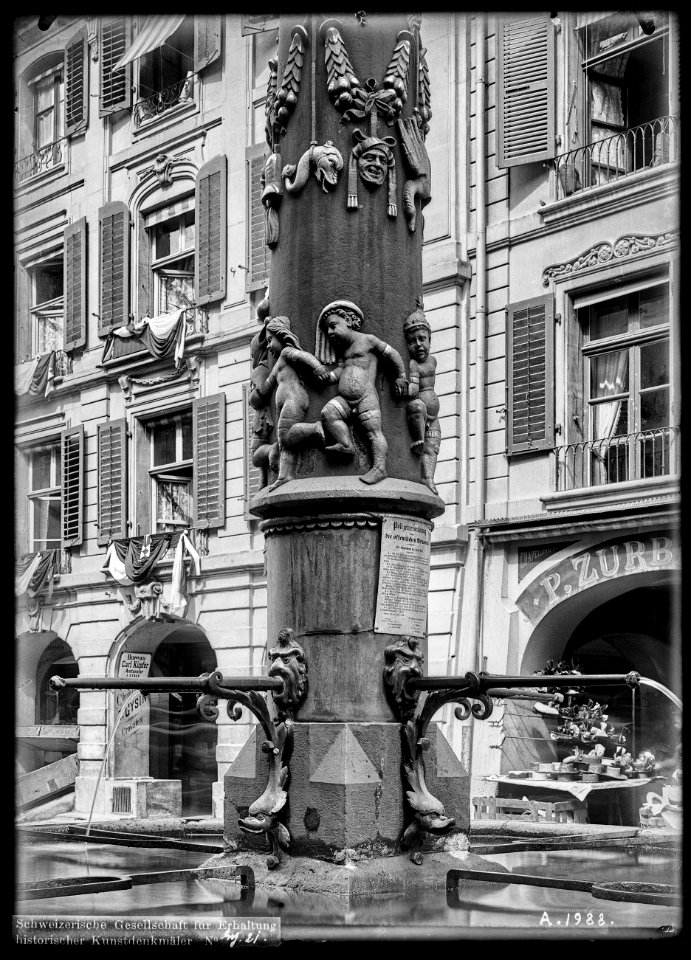 CH-NB - Bern, Pfeiferbrunnen, vue partielle - Collection Max van Berchem - EAD-6601