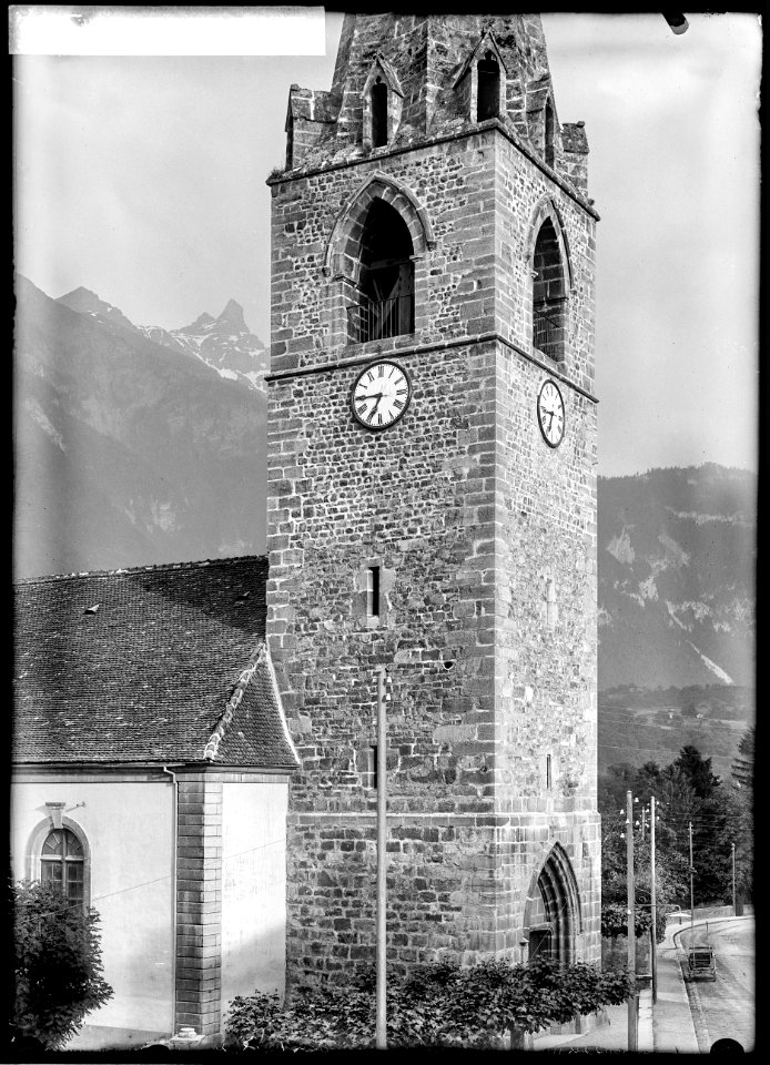 CH-NB - Bex, Temple, Tour, vue partielle - Collection Max van Berchem - EAD-7221