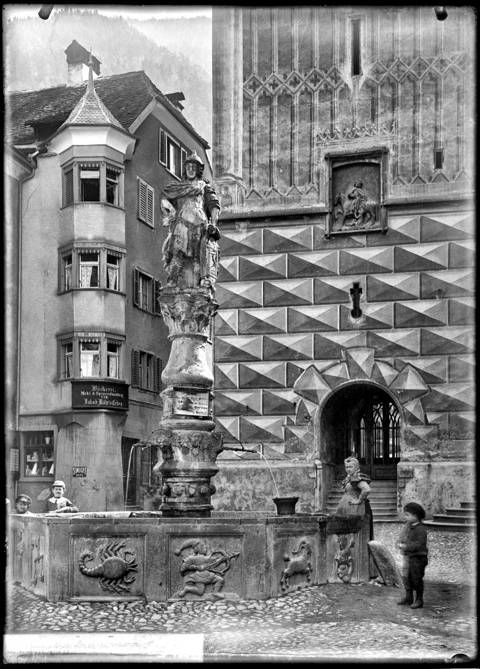 CH-NB - Chur, Brunnen, vue partielle - Collection Max van Berchem - EAD-7020