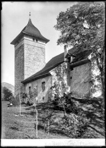 CH-NB - Château-d'Oex, Église Saint-Donat, vue partielle extérieure - Collection Max van Berchem - EAD-7242
