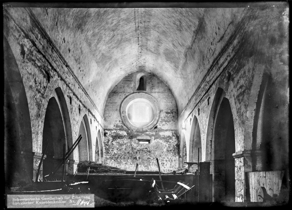 CH-NB - Chéserex, Ancienne Abbaye de Bonmont, vue partielle intérieure - Collection Max van Berchem - EAD-7233