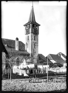 CH-NB - Corcelles-près-Payerne, Église, Tour, vue partielle - Collection Max van Berchem - EAD-7219