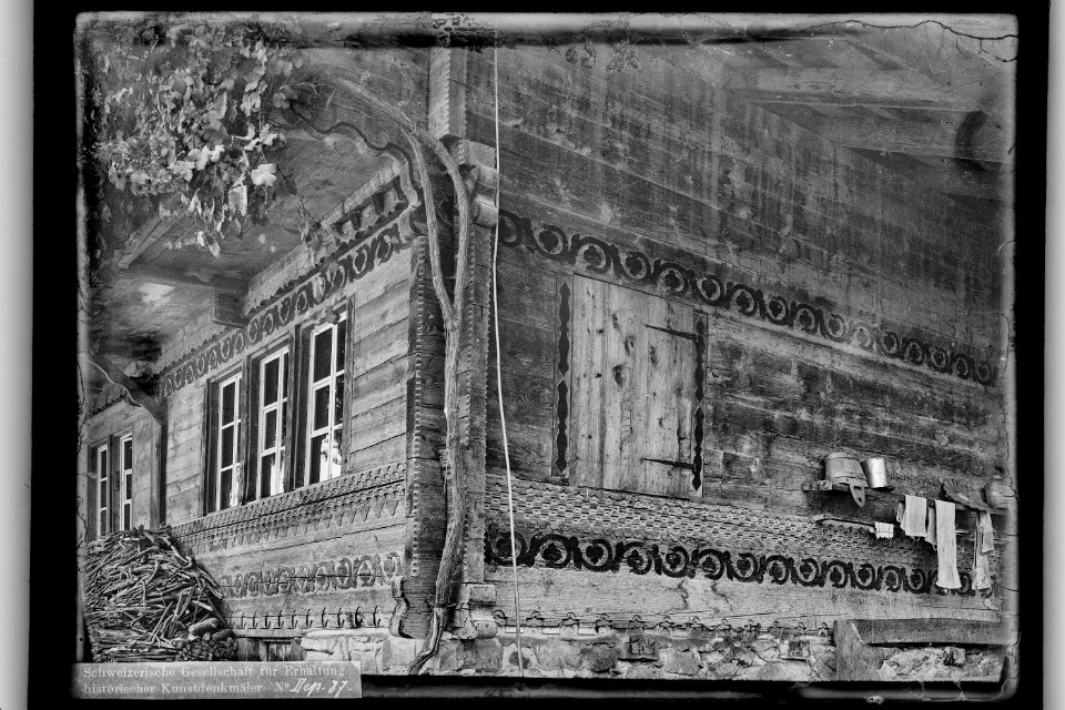 CH-NB - Eblingen, Bauernhaus, vue partielle extérieure - Collection Max van Berchem - EAD-6669