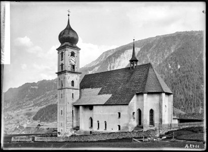 CH-NB - Disentis, Kirche St. Johannes Baptist, vue d'ensemble extérieure - Collection Max van Berchem - EAD-7031