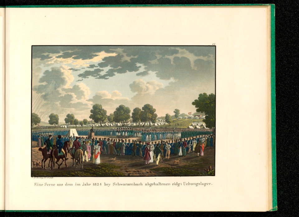 CH-NB - Eine Scene aus dem im Jahr 1824 bey Schwarzenbach abgehaltenen eidg. Übungslager - Collection Gugelmann - GS-GUGE-283-61