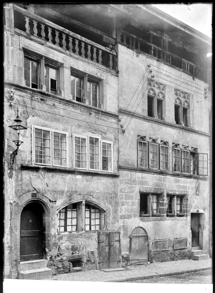 CH-NB - Fribourg, Maisons, vue partielle extérieure - Collection Max van Berchem - EAD-6830