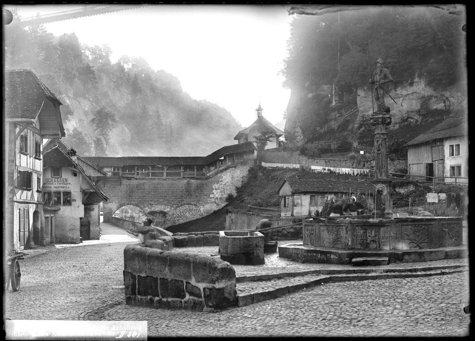 CH-NB - Fribourg, Quartier du Gottéron, vue partielle - Collection Max van Berchem - EAD-6846