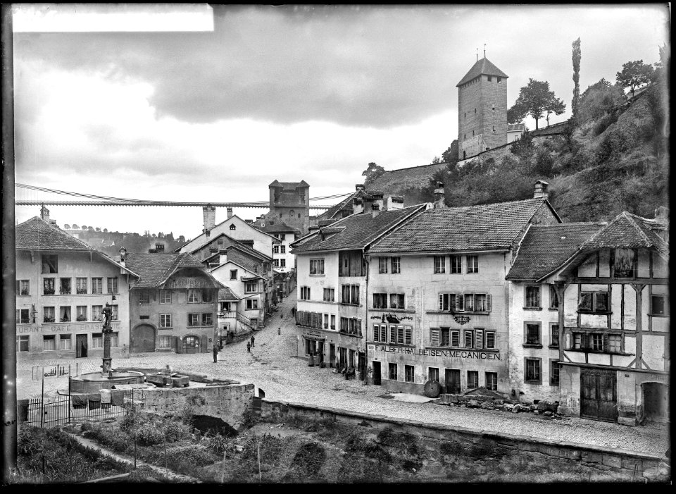 CH-NB - Fribourg, Quartier du Gottéron, vue partielle - Collection Max van Berchem - EAD-6826