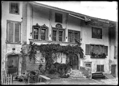 CH-NB - Gruyères, Maison Chalamala, vue partielle extérieure - Collection Max van Berchem - EAD-6903