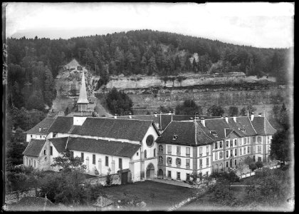 CH-NB - Hauterive (FR), Abbaye d'Hauterive, vue d'ensemble extérieure - Collection Max van Berchem - EAD-6907