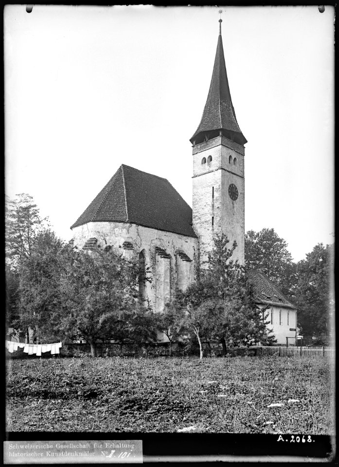 CH-NB - Interlaken, Kirche, vue partielle extérieure - Collection Max van Berchem - EAD-6683