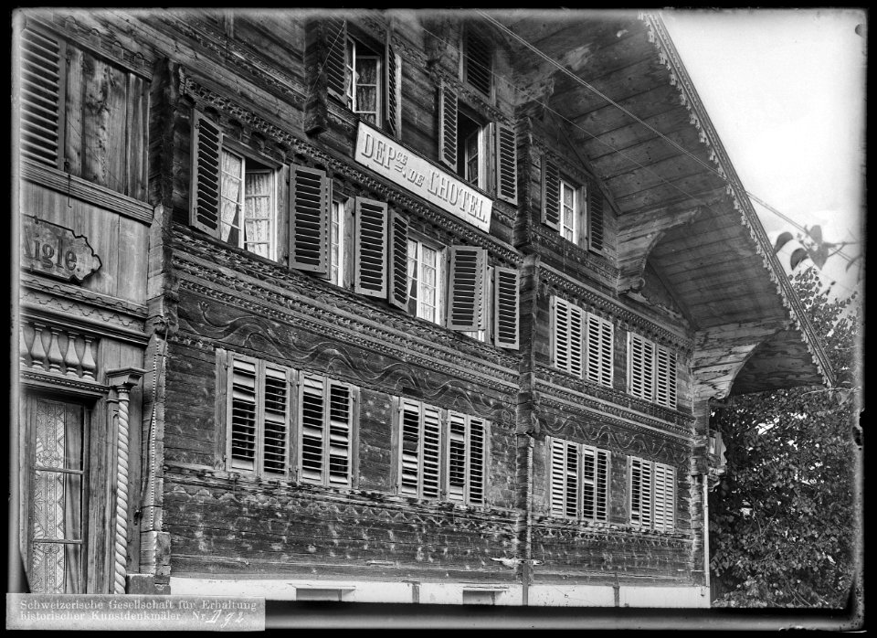 CH-NB - Grindelwald, Hotel Adler, vue partielle extérieure - Collection Max van Berchem - EAD-6674