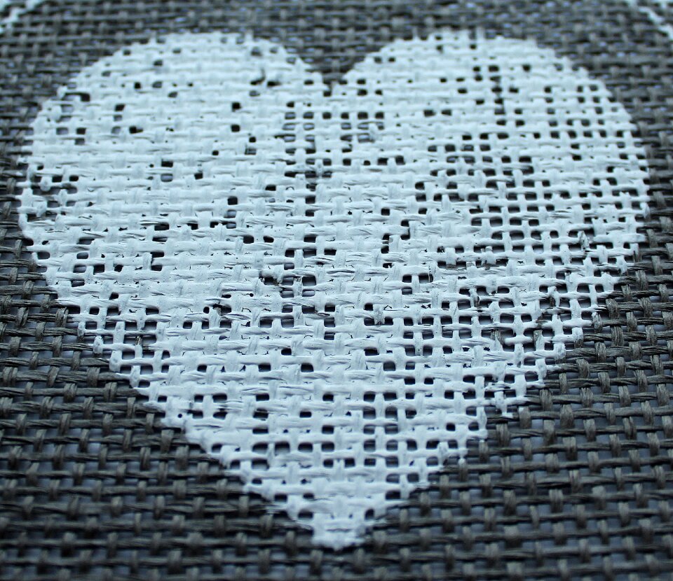 Weave braid painted heart