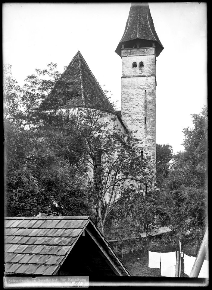 CH-NB - Interlaken, Kirche, vue partielle extérieure - Collection Max van Berchem - EAD-6684