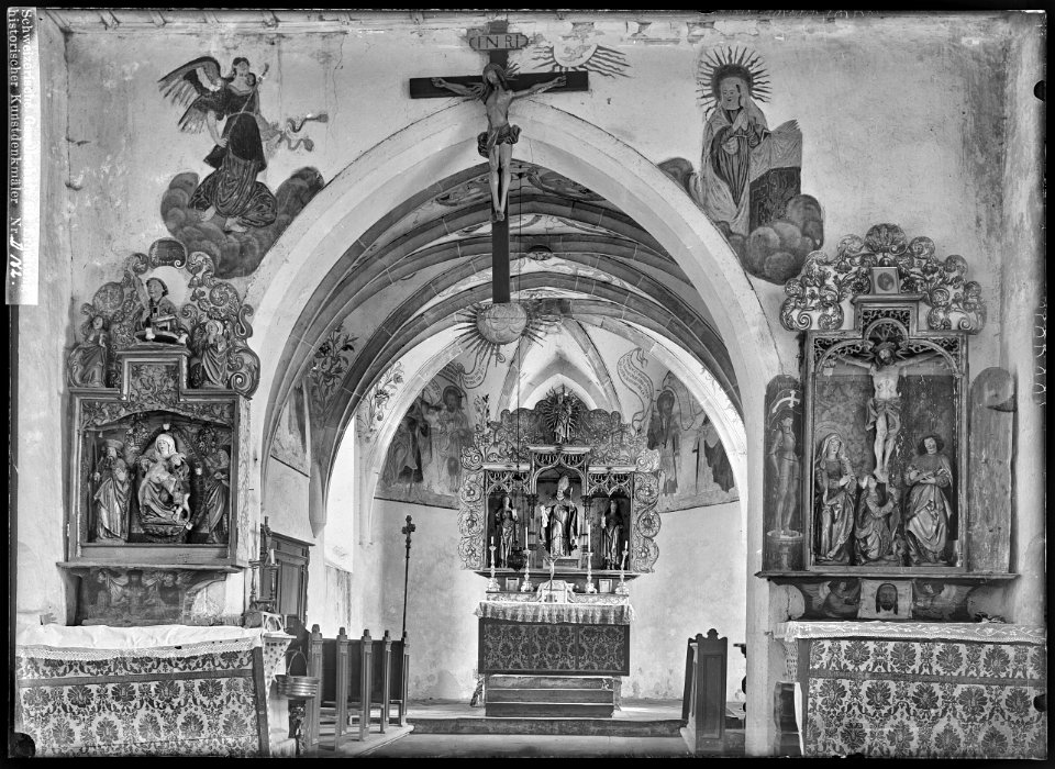 CH-NB - Kirchbühl, Kirche St. Martin, vue partielle intérieure - Collection Max van Berchem - EAD-6766