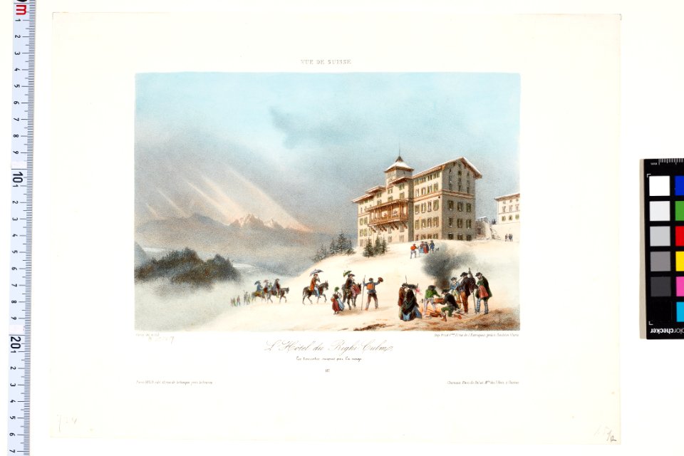 CH-NB - L'Hôtel du Righi Culm, Les touristes surpris par la neige - Grafiken Orts- und Landschaftsansichten - GS-GRAF-ANSI-SZ-46