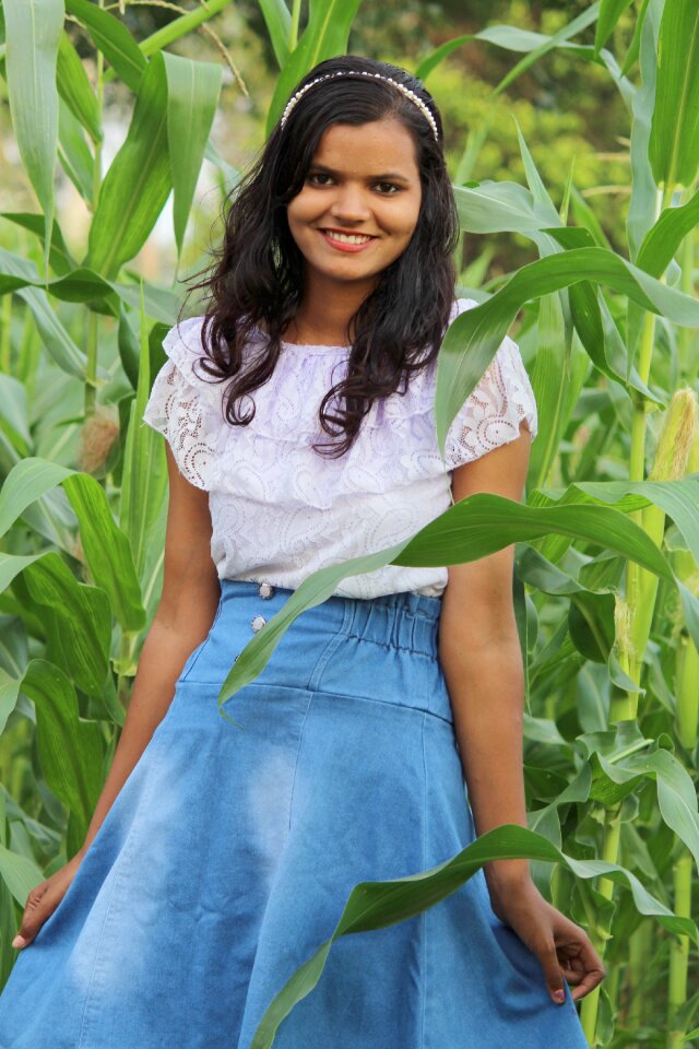 Beautiful girl field photo