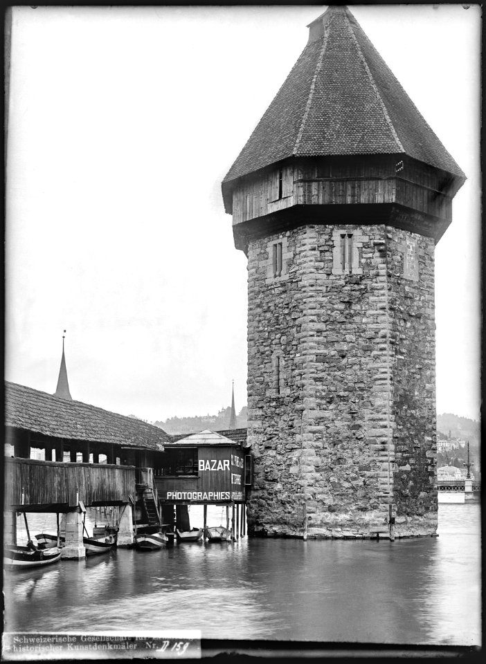CH-NB - Luzern, Wasserturm, vue partielle - Collection Max van Berchem - EAD-6743