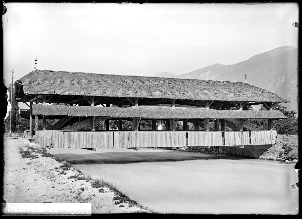 CH-NB - Martigny, Pont de la Bâtiaz, vue d'ensemble - Collection Max van Berchem - EAD-7621