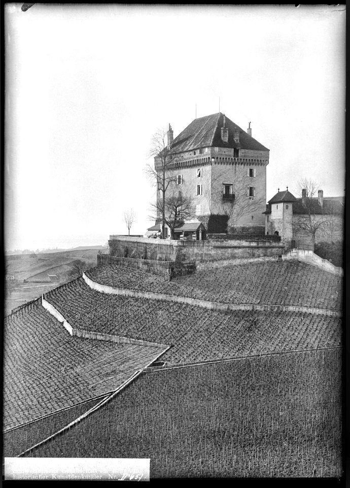 CH-NB - Montreux, Clarens, Château du Châtelard, vue d’ensemble extérieure - Collection Max van Berchem - EAD-7244