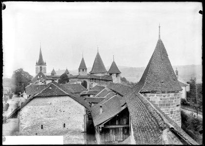 CH-NB - Morat, Mur d'enceinte, vue partielle - Collection Max van Berchem - EAD-9451