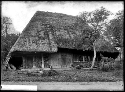 CH-NB - Obergösgen, Haus mit Strohdach, vue partielle extérieure - Collection Max van Berchem - EAD-6943
