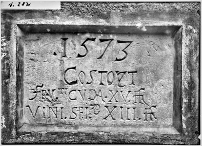 CH-NB - Nyon, Ancienne maison, Inscription, vue d'ensemble - Collection Max van Berchem - EAD-7397