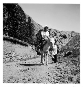 CH-NB - Persien, Farmanieh (Farmaniye)- Frau auf einem Esel (Lokalisierung unsicher) - Annemarie Schwarzenbach - SLA-Schwarzenbach-A-5-06-120
