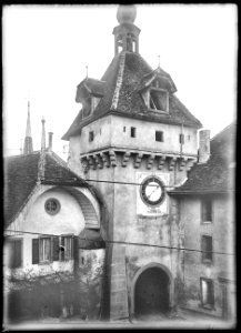 CH-NB - Romainmôtier, Tour de l'Horloge, vue d'ensemble - Collection Max van Berchem - EAD-7448