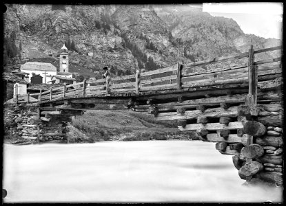 CH-NB - Sankt Niklaus, Holzbrücke, vue partielle - Collection Max van Berchem - EAD-7686