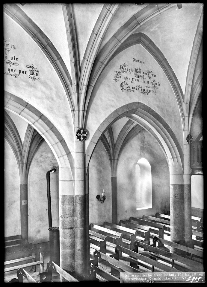 CH-NB - Saint-Saphorin, Eglise, vue partielle intérieure - Collection Max van Berchem - EAD-7524