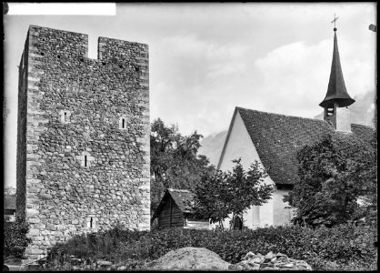 CH-NB - Silenen, 14-Nothelfer-Kapelle und Turm der Edlen von Silenen, vue partielle - Collection Max van Berchem - EAD-6787