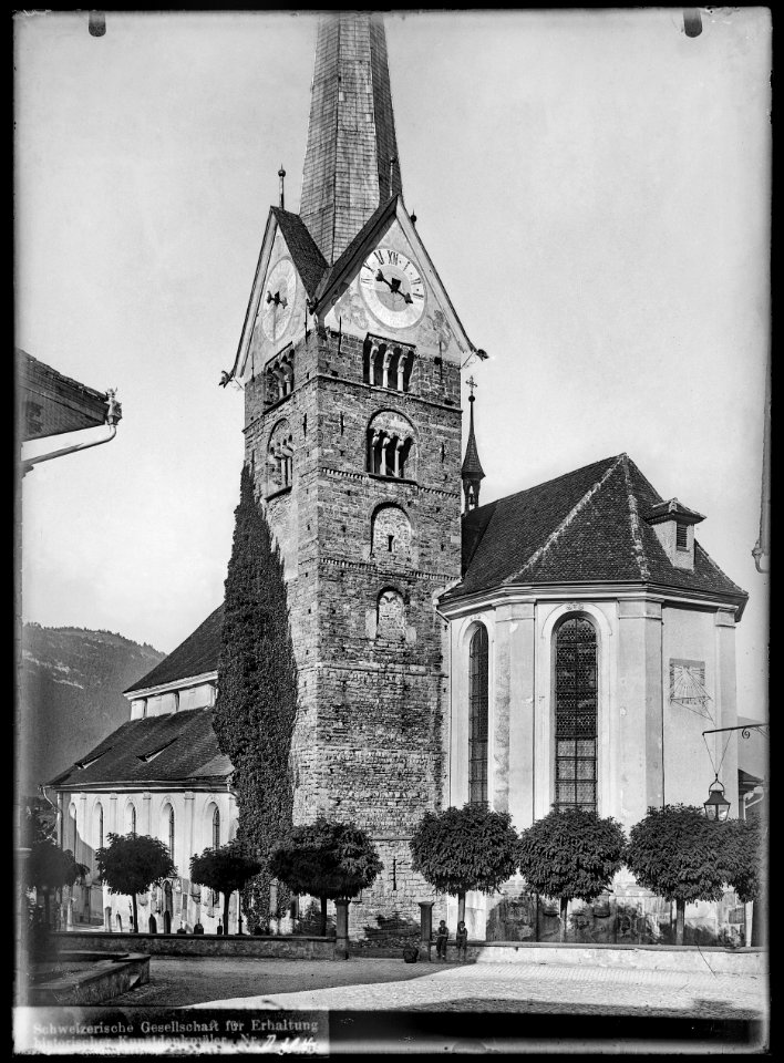 CH-NB - Stans, Pfarrkirche, vue partielle extérieure - Collection Max van Berchem - EAD-6789