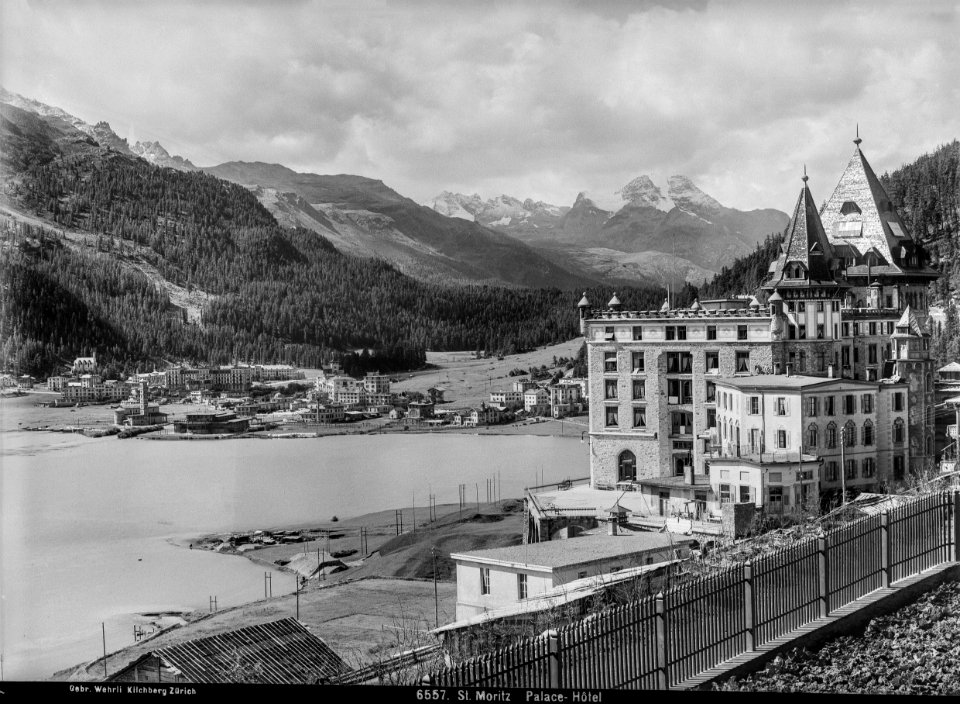 CH-NB - St. Moritz Dorf, Ortsteilansicht mit Palace Hotel - EAD-WEHR-6557-B