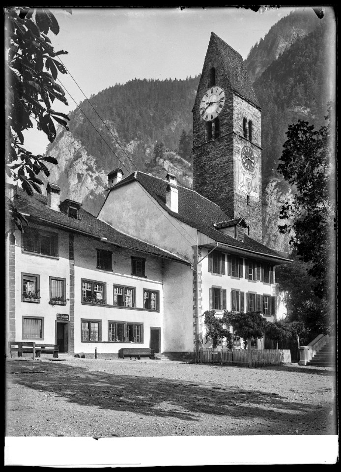 CH-NB - Unterseen, reformierte Kirche, vue partielle intérieure - Collection Max van Berchem - EAD-6708