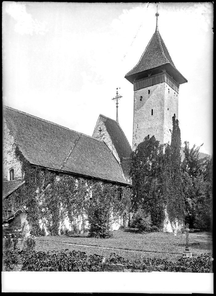 CH-NB - Thun, Kirche Scherzligen, vue partielle extérieure - Collection Max van Berchem - EAD-9464