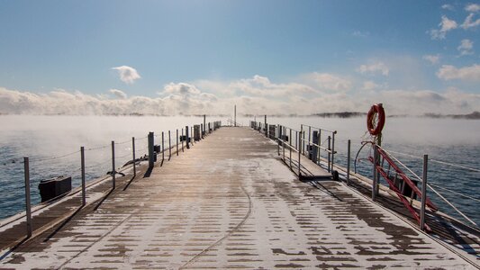 Pier blue sky