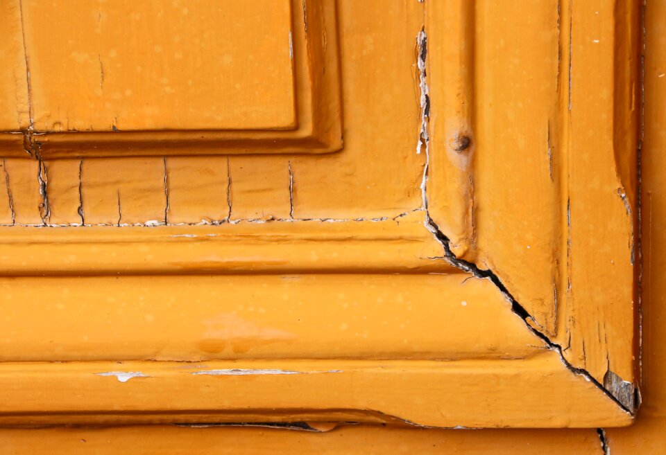 Orange weathered flaked off