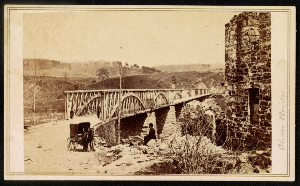Chain Bridge - Brady's National Photographic Portrait Galleries, Broadway & Tenth Street, New York & No. 352 Pennsylvania Av., Washington, D.C. LCCN2016651685