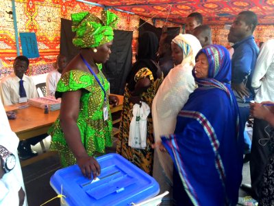 Chadian woman voting during the 2016 presidential election photo