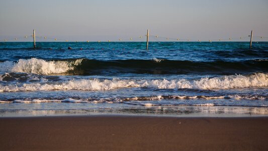 The waves blue spray