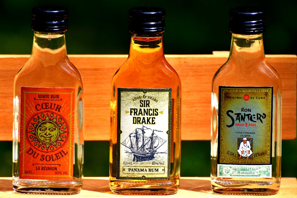 Different origin alcoholic beverage drink
