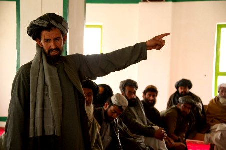 Chahar Asab Village elders discuss village improvement projects during development shura 120318-N-JC271-211