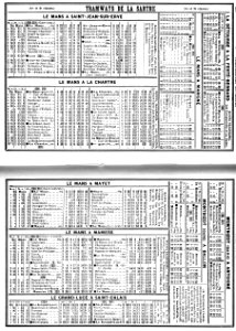 Chaix 1914 - Tramways de la Sarthe
