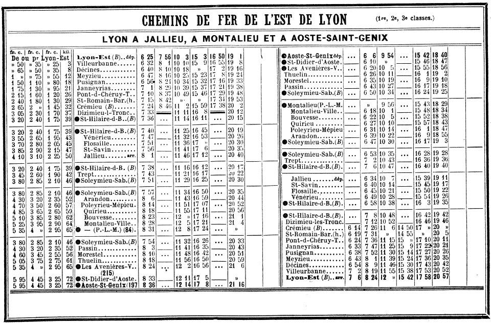 Chaix 1914 Chemin de fer de l'Est Lyonnais