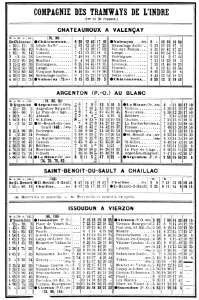 Chaix 1914 - Tramways de l'Indre