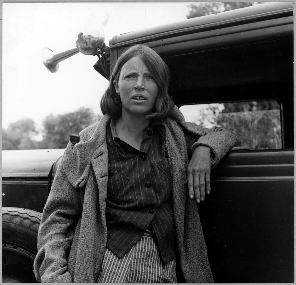 Chandler, near Pima County, Arizona. No descriptive detail given (woman leaning against car). - NARA - 522039