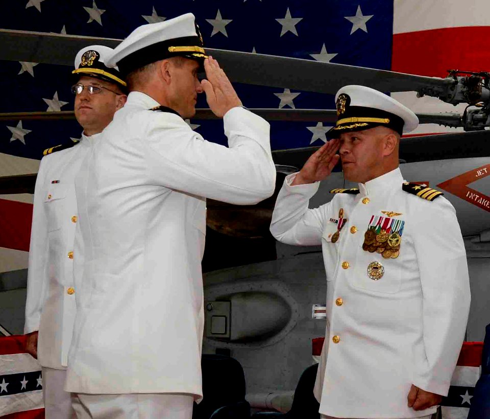 Change of Command Ceremony HSM–41 140702-N-OM642-151
